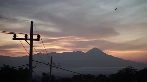 Breathtaking Sunrise with Mountain View Stock Footage 140145916