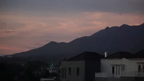 Breathtaking Sunrise with Mountain View Stock Footage 140146022