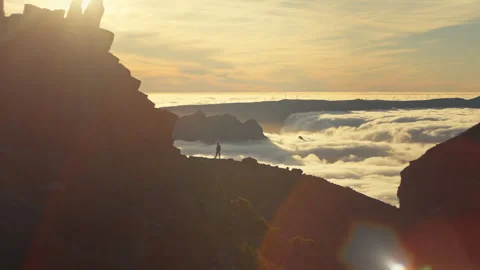 Breathtaking sunrise views from Pico Do Arieiro in Madeira Island, Portugal Stock Footage 321532998