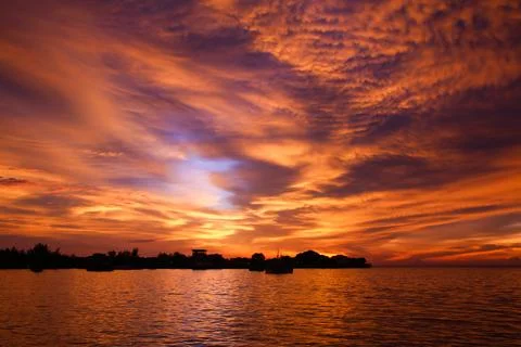 Breathtaking sunset and dramatic sky Foto stock