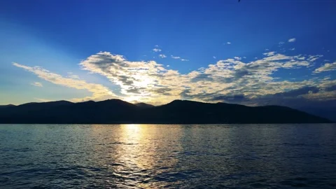 Breathtaking Sunset over the Lake Stock Footage 161780906