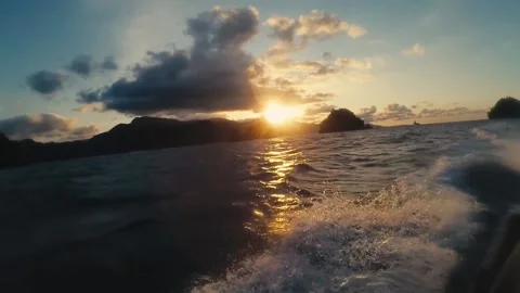 Breathtaking Sunset View from Boat Stock Footage 222645748