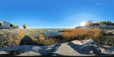 Breathtaking Sunset Views Over the St. Lawrence River from Quebec City Video stock 287119005