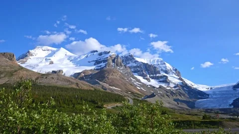 Breathtaking Time Lapse 4K Athabasca Glacier on Icefields Parkway Alberta Canada Stock Footage 154716769