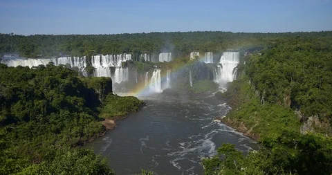 Breathtaking timelapse of largest waterfall series in the world. Iguazu Stock Footage 105888749