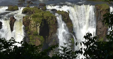 Breathtaking timelapse of largest waterfall series in the world. Iguazu Stock Footage 105888809