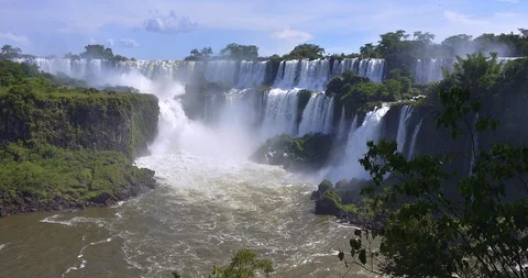 Breathtaking timelapse of largest waterfall series in the world. Iguazu Stock Footage 105889064