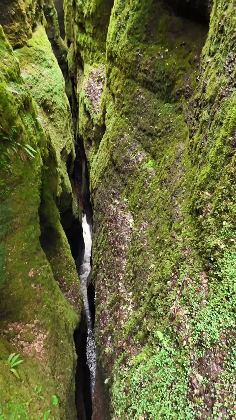 Breathtaking Top-Down View of Black Rock Gorge Chasm Stock Footage 330660209