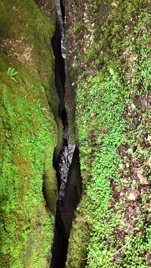 Breathtaking Top-Down View of Black Rock Gorge Chasm Stock Footage 330660342