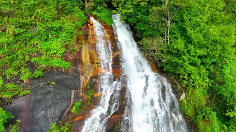 Breathtaking tropical forest waterfall. Stock Footage 250142453