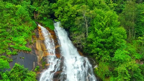 Breathtaking tropical forest waterfall. Stock Footage 250142878
