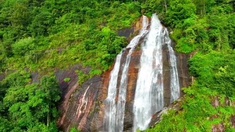 Breathtaking tropical forest waterfall. Stock Footage 250145509