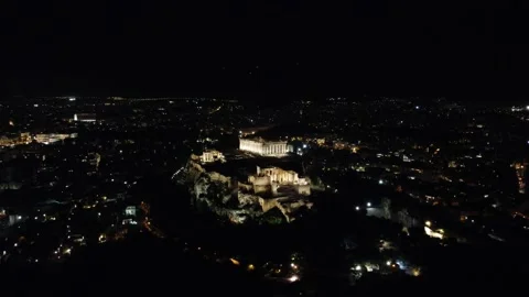 Breathtaking view of Acropolis of Athens-Arial Footage Stock Footage 165125473