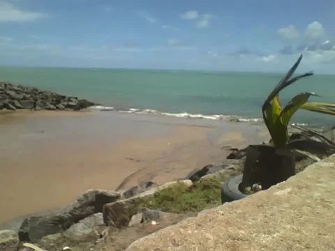 Breathtaking view of the beach, but with calm waves, relaxing moment! Stock Footage 166427968