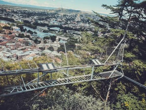 A breathtaking view of the city from the top of Sololaki hill in Tbilisi Stock-Fotos
