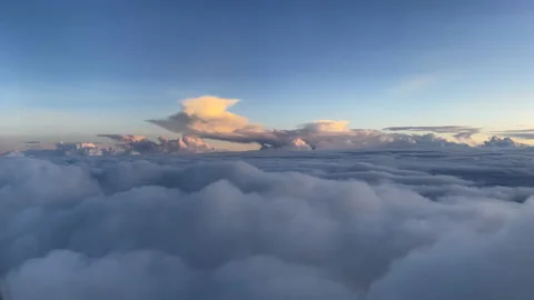 Breathtaking view of clouds scene from aeroplane window Stock Footage 157791228