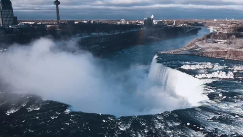 Breathtaking view from drone at Niagara Falls, Ontario, Canada Stock-Footage 101532737