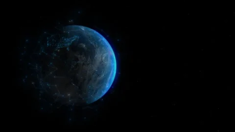 Breathtaking view of Earth from space showcasing satellite network Stock Footage 281489238