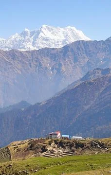 Breathtaking view of the Himalayan Range encountered during a trek in Tungn.. Stock Photos