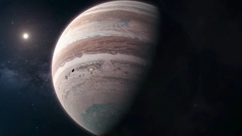 Breathtaking View of Jupiter Planet in Space Stock Footage 322211653