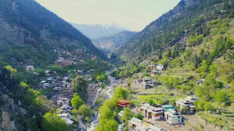 Breathtaking view of Kashmir valley and mountains on the distance of a Stock Footage 242500311