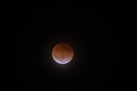 Breathtaking view of the Lunar eclipse in black night sky Fotos Stock