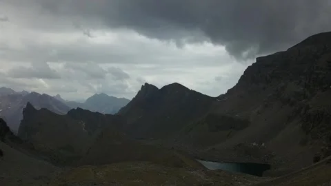 A breathtaking view of a majestic mountain range in Ubaye, France Stock Footage 301402947