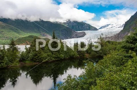 Breathtaking view of Mendenhall Glacier, Alaska, United States Stock Photos