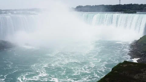 Breathtaking View of Misty Niagara Falls Landscape for Travel Stock Footage 264194136