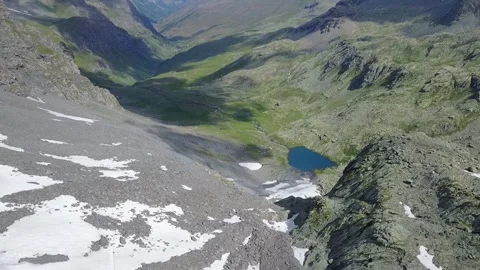 A breathtaking view of a mountain range and valley in Queyras, France Stock Footage 301393564
