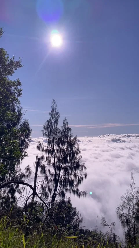 Breathtaking view from a mountaintop above the clouds 動画素材 332259025