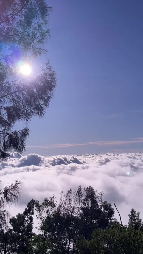 Breathtaking view from a mountaintop above the clouds. Stock-Footage 332260230