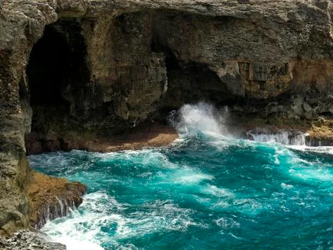 Breathtaking view of north point cliffs, barbados Stock Photos