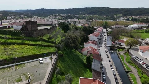 Breathtaking view of Serta Castle and surrounding landscape in Portugal Stock Footage 306180838