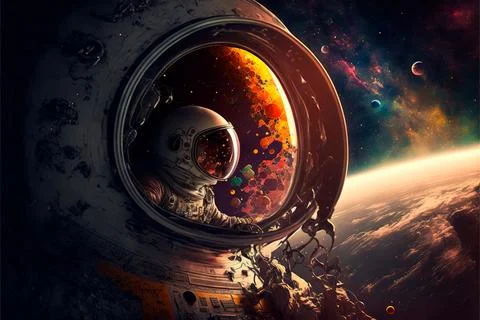 Breathtaking View of the space,astronaut look at the universe Stock-Illustration