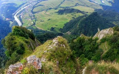 Breathtaking view from three crown mountain, pieniny Stock Photos
