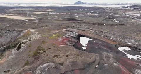 The breathtaking view of an undiscovered volcano located near Myvatn in Stock Footage 284198676