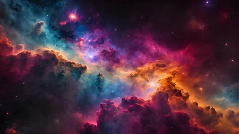 Breathtaking View of Vibrant Nebula In Space Stock Footage 322211593