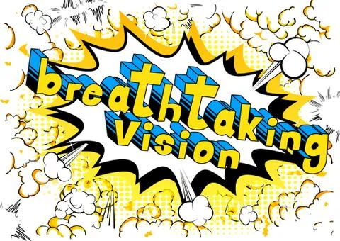 Breathtaking Vision - Comic book word on abstract background. Illustrazione stock