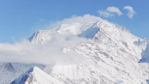 A breathtaking winter scene of the Mont Blanc Massif in the French Alps Stock Footage 346703265