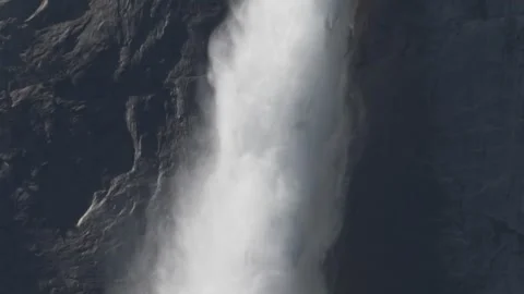 Breathtaking Yosemite Falls Highest Waterfall in Yosemite National Park Stock-Footage 251013745