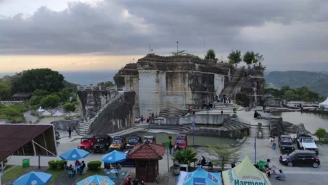 Breccia Cliff at Central Java has a lot tourist coming Stock Footage 206372284