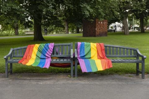 Breda, The Netherlands June 28th 2021. Rainbow flag LGBTQ+ celebrating diversity Stock Photos