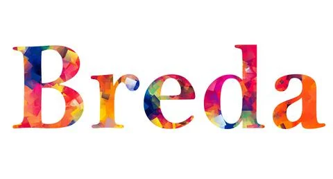 Breda text image stock design in colorful style letters Stock Illustration