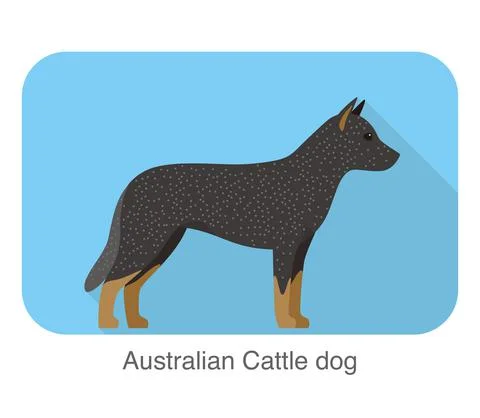 Breed dog standing on the ground, side, dog cartoon image series Stock Illustration