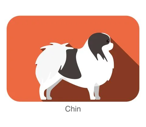 Breed dog standing on the ground, side, dog cartoon image series Stock Illustration