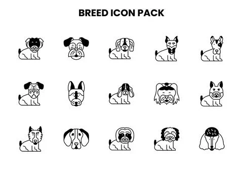 Breed DuoTone UI Icons Pack Stock Illustration