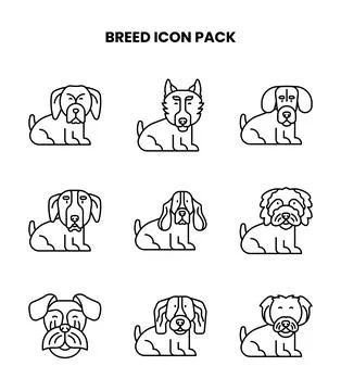 Breed Line UI Icons Pack 스톡 일러스트