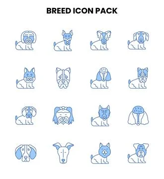 Breed Two Colour Scalable Icons Pack Stock Illustration