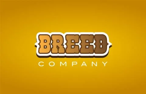 Breed western style word text logo design icon company Stock Illustration